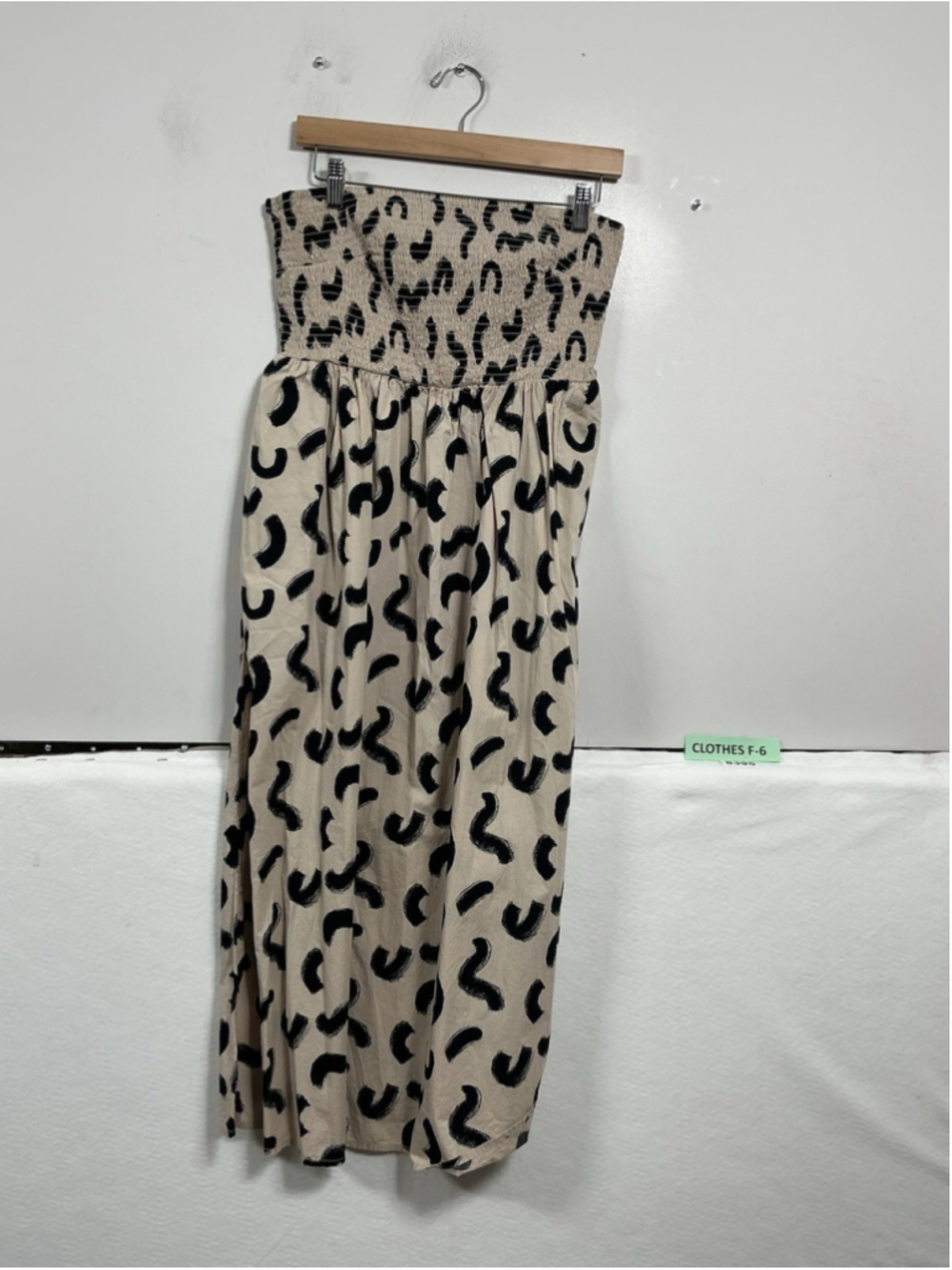 Womans A New Day Strapless Bandeau Midi Dress Size Small Tan Black - Picture 1 of 6